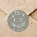 Search for rustic monogram wedding stickers Modern