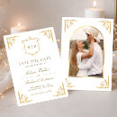 Search for gold white save the dates Script calligraphy
