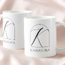 Search for initial k mugs Black and white