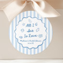 Search for coastal seashell stickers Blue white stripes
