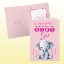 Search for elephant baby congratulations cards Pink