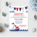 Search for nautical birthday invitations Red