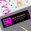 Search for pink glam return address labels 50 and fabulous