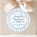 Search for coastal seashell stickers Blue white stripes
