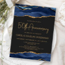Search for blue gold 50th wedding anniversary invitations Chic