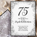 Search for silver 75th birthday invitations 75 years old
