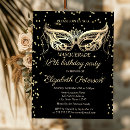 Search for black and gold masquerade party invitations Elegant