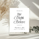 Search for the night before wedding signs Black and white