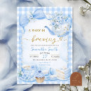 Search for blue gingham baby shower invitations Editable