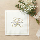 Search for gold and white wedding napkins Initials