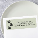 Search for green paw print return address labels Dog