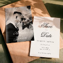 Search for cursive save the dates Black and white