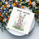 Search for vintage easter bunny napkins Watercolor