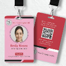 Search for pink id badges Photo barcode qr code
