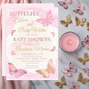 Search for butterfly kisses baby shower invitations Pink and gold