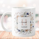 Search for blue flower coffee mugs Watercolor