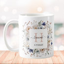 Search for blue flower coffee mugs Watercolor