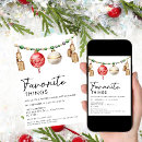 Search for favourite things invitations Black and white