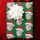 Search for santa head wrapping paper Face repeating pattern