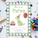 Search for third dinosaur birthday invitations Watercolor