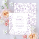 Search for lilac bridal shower invitations Botanical