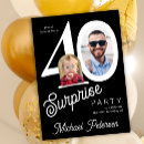 Search for 40th year invitations Black and white