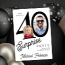 Search for 40th year invitations Black and white