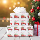 Search for christmas tree truck wrapping paper Red