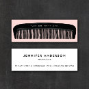 Search for hair comb business cards Black and white