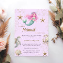 Search for pink mermaid baby shower invitations Ocean animals