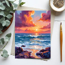 Search for coastal sunset postcards Watercolor