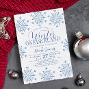 Search for winter onederland party invitations Blue