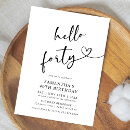 Search for black and white 40th birthday invitations Minimal
