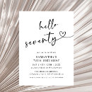 Search for seventy birthday invitations Black and white