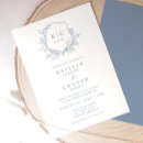 Search for crest wedding invitations Dusty blue