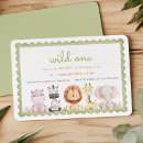 Search for boho wild one birthday invitations Party animals