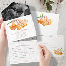 Search for orange lily wedding invitations White