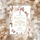 Search for white flowers christening invitations Gold