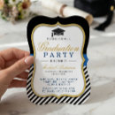 Search for hat graduation invitations Black white