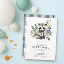 Search for raccoon birthday invitations Greenery