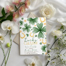 Search for lucky charm invitations Watercolor clover