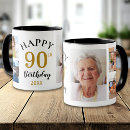 Search for 90 birthday mugs Black and gold
