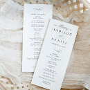 Search for traditional reception wedding programs Black and white