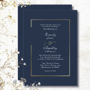Search for navy blue border wedding invitations Minimal