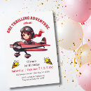 Search for airplane 1st birthday invitations Cute