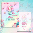 Search for mermaid birthday invitations Pink