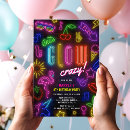 Search for lets glow crazy invitations For kids