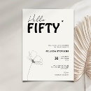 Search for black and white 50th birthday invitations Bold typography