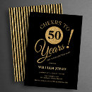 Search for men 50th birthday invitations Black gold