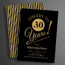 Search for black gold 30th invitations Cheers to 30 years